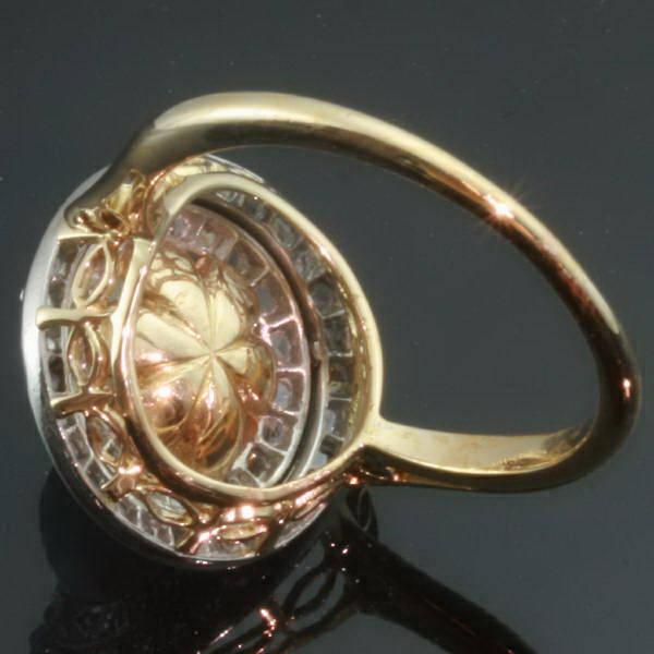 Late Victorian engagement ring with rose cut diamonds and button polished opal (image 5 of 10)